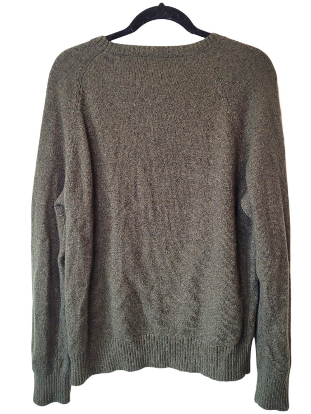 J. Crew Men's Olive Green Wool Blend Crewneck Sweater Size L - Picture 2 of 6